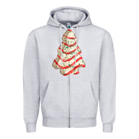 Heather Grey white christmas cake Zipper Hoodie - FaDigitalArtStudio