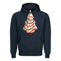 Navy white christmas cake Zipper Hoodie - FaDigitalArtStudio
