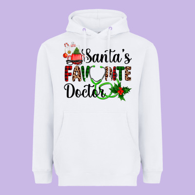 Santa's Favorite Doctor Heavyweight Hoodie Designed By Adodesignshop