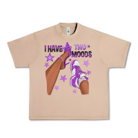 Burro Purple I Have Two Moods Afro Girl Sneakers Urban Heavy Tee - texasbilliewilder