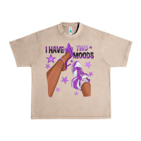 French Oak Purple I Have Two Moods Afro Girl Sneakers Urban Heavy Tee - texasbilliewilder
