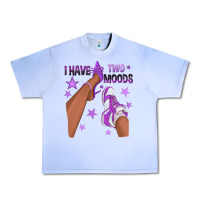 Grape Ice Purple I Have Two Moods Afro Girl Sneakers Urban Heavy Tee - texasbilliewilder