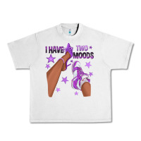 Lunar Rock Purple I Have Two Moods Afro Girl Sneakers Urban Heavy Tee - texasbilliewilder