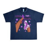 Navy Purple I Have Two Moods Afro Girl Sneakers Urban Heavy Tee - texasbilliewilder