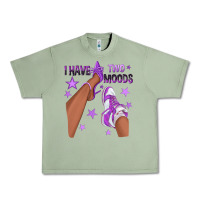 Oil Green Purple I Have Two Moods Afro Girl Sneakers Urban Heavy Tee - texasbilliewilder