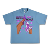 Pebble Blue Purple I Have Two Moods Afro Girl Sneakers Urban Heavy Tee - texasbilliewilder