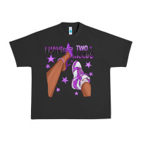 Pigment Black Purple I Have Two Moods Afro Girl Sneakers Urban Heavy Tee - texasbilliewilder