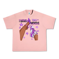 Salmon Purple I Have Two Moods Afro Girl Sneakers Urban Heavy Tee - texasbilliewilder