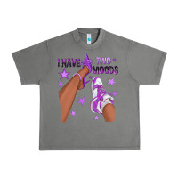 Tornado Purple I Have Two Moods Afro Girl Sneakers Urban Heavy Tee - texasbilliewilder