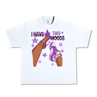 White Purple I Have Two Moods Afro Girl Sneakers Urban Heavy Tee - texasbilliewilder
