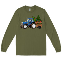 Army Green Christmas farm tractor Long Sleeve Tee - RanaPortraitStore