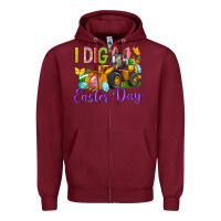Burgundy I dig Easter Day Zipper Hoodie - Neo Western