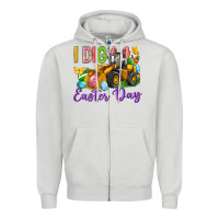 Dove Grey I dig Easter Day Zipper Hoodie - Neo Western