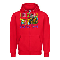 Red I dig Easter Day Zipper Hoodie - Neo Western