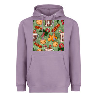 Lavender christmas hot chocolate and cookies seamless pattern Heavyweight Hoodie - BundleAndBundleShop