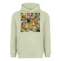 Christmas Hot Chocolate And Cookies Seamless Pattern Heavyweight Hoodie | Teevron