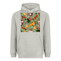Moon Dust christmas hot chocolate and cookies seamless pattern Heavyweight Hoodie - BundleAndBundleShop