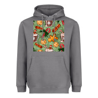 Storm christmas hot chocolate and cookies seamless pattern Heavyweight Hoodie - BundleAndBundleShop