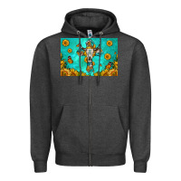 Charcoal Heather bull skull cross skinny metal can holder Zipper Hoodie - HRA Design Shop