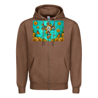 Chestnut bull skull cross skinny metal can holder Zipper Hoodie - HRA Design Shop
