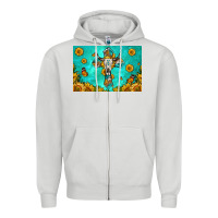 Dove Grey bull skull cross skinny metal can holder Zipper Hoodie - HRA Design Shop