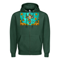 Sports Green bull skull cross skinny metal can holder Zipper Hoodie - HRA Design Shop