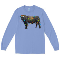 Colony Blue christmas black angus bull with christmas lights Long Sleeve Tee - RanaPortraitStore
