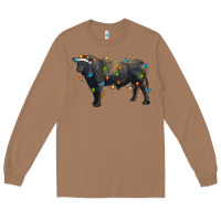 Toasted Coconut christmas black angus bull with christmas lights Long Sleeve Tee - RanaPortraitStore