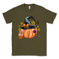 Army Green Kids Pumpkin with Halloween Classic Tee - texasbilliewilder