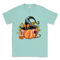 Seafoam Kids Pumpkin with Halloween Classic Tee - texasbilliewilder