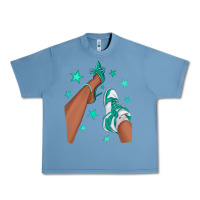 Teal Afro Girl Sneakers And Heels Urban Heavy Tee | Teevron