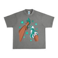 Tornado Teal Afro Girl Sneakers and Heels Urban Heavy Tee - texasbilliewilder