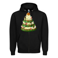 Black white christmas cookie cake Zipper Hoodie - FaDigitalArtStudio