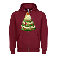 Burgundy white christmas cookie cake Zipper Hoodie - FaDigitalArtStudio