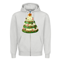Dove Grey white christmas cookie cake Zipper Hoodie - FaDigitalArtStudio