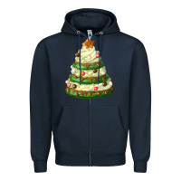Navy white christmas cookie cake Zipper Hoodie - FaDigitalArtStudio