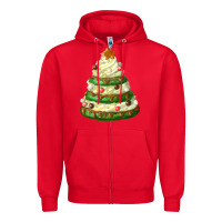 Red white christmas cookie cake Zipper Hoodie - FaDigitalArtStudio
