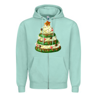 Seafoam white christmas cookie cake Zipper Hoodie - FaDigitalArtStudio