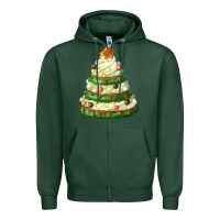Sports Green white christmas cookie cake Zipper Hoodie - FaDigitalArtStudio