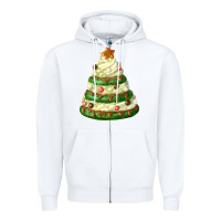 White white christmas cookie cake Zipper Hoodie - FaDigitalArtStudio