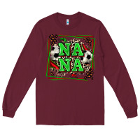 Burgundy soccer nana with leopard Long Sleeve Tee - Zillion Design Studio