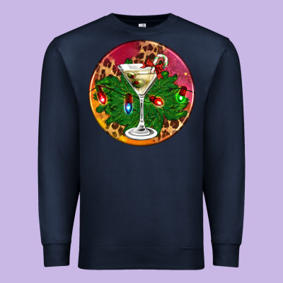 Christmas Martini Premium Sweatshirt Designed By Adodesignshop