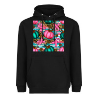 Black breast cancer awareness with pumpkins seamless pattern Heavyweight Hoodie - BundleAndBundleShop