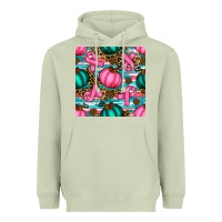Matcha breast cancer awareness with pumpkins seamless pattern Heavyweight Hoodie - BundleAndBundleShop