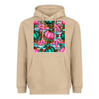Mushroom breast cancer awareness with pumpkins seamless pattern Heavyweight Hoodie - BundleAndBundleShop