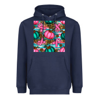 Navy breast cancer awareness with pumpkins seamless pattern Heavyweight Hoodie - BundleAndBundleShop