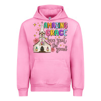 Fuchsia Pink amazing grace how sweet the sound Urban Hoodie - MaliasSmallBusiness