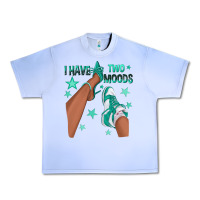 Grape Ice Teal I Have Two Moods Afro Girl Sneakers Urban Heavy Tee - texasbilliewilder