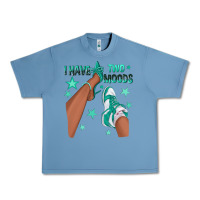 Pebble Blue Teal I Have Two Moods Afro Girl Sneakers Urban Heavy Tee - texasbilliewilder