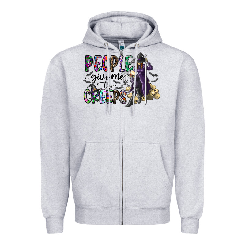 People Give Me The Creeps Zipper Hoodie by CowhideDigitalArt | Teevron